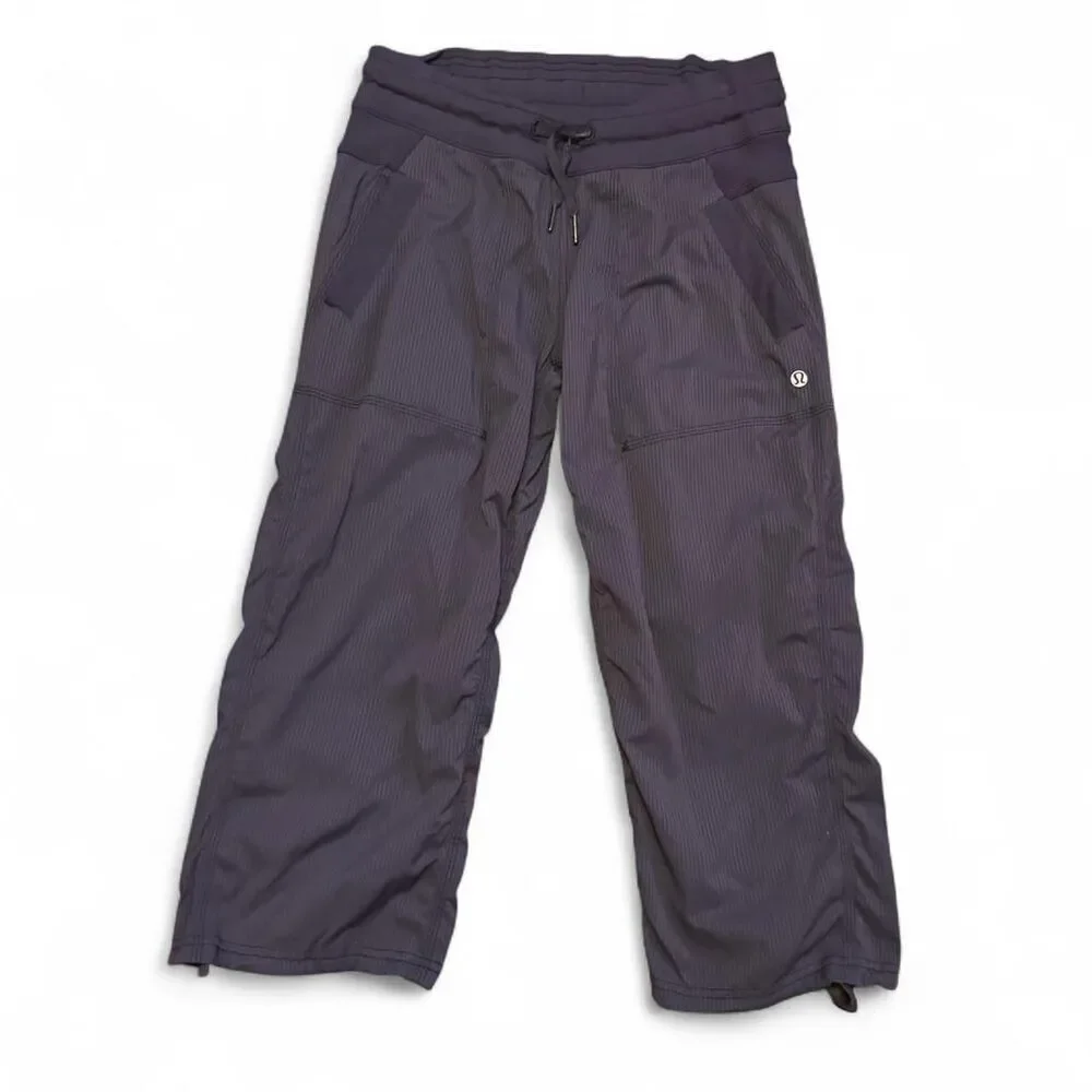 Lululemon Dance Studio Mid-Rise Cropped Pant Women’s Size 4 Blue Pinstripe